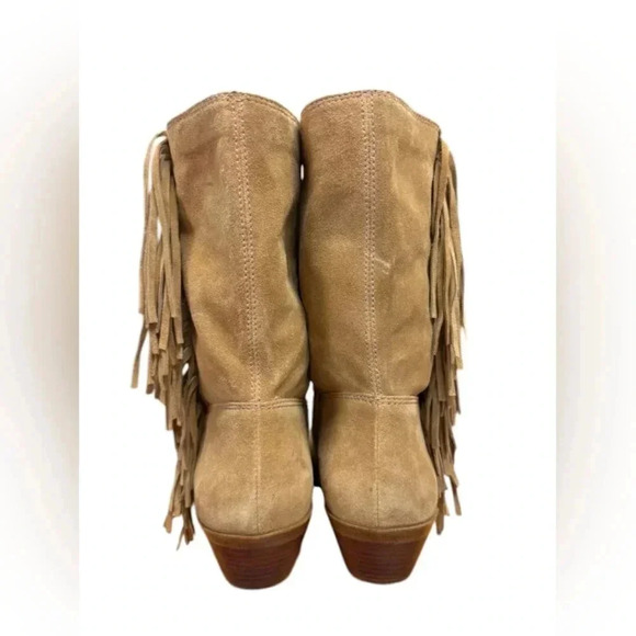 Rebecca Minkoff Tan Suede Fringed Boots Size 9M - Picture 5 of 7